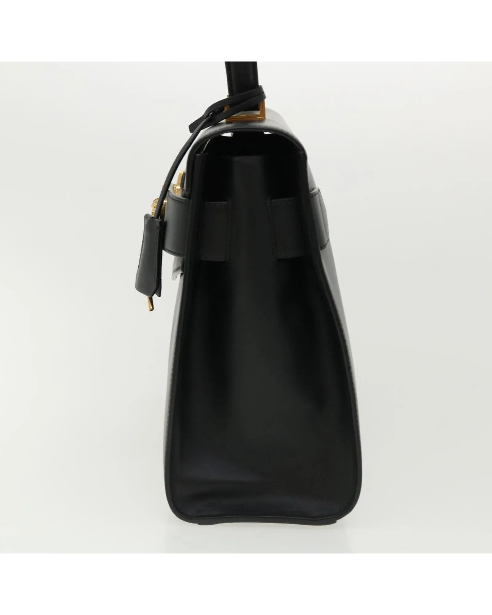 Black Leather 2way Hand Bag - VERSACE