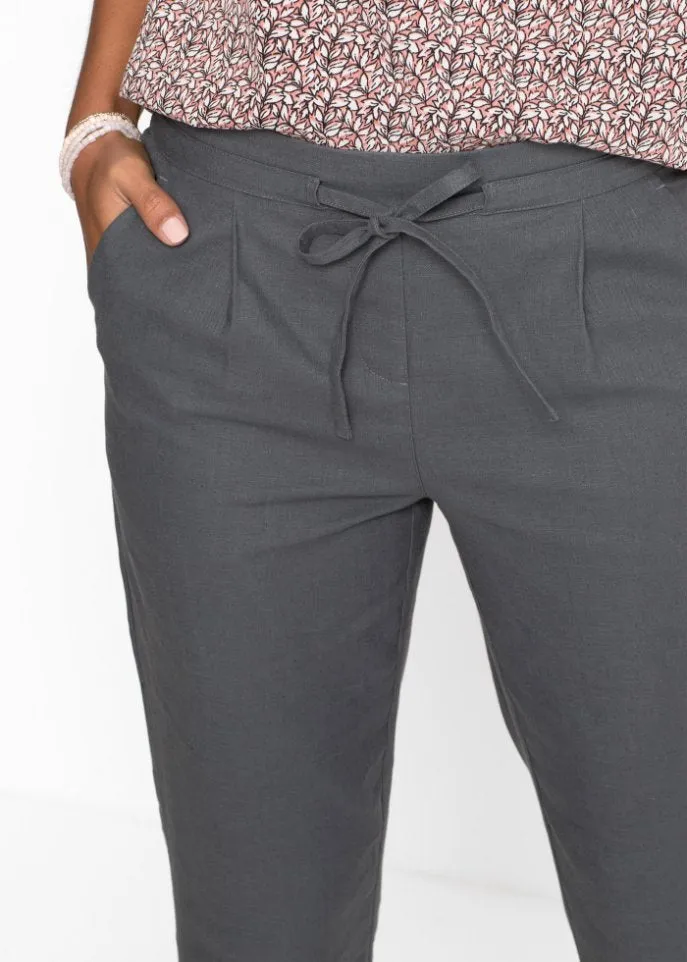 Bodyflirt linen trousers, gray