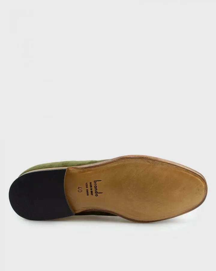 BRANDO BNEK OLIVE SUEDE LOAFER