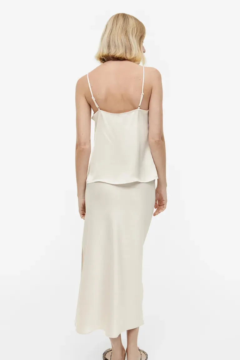 Cami top with lace trim H&M, cream