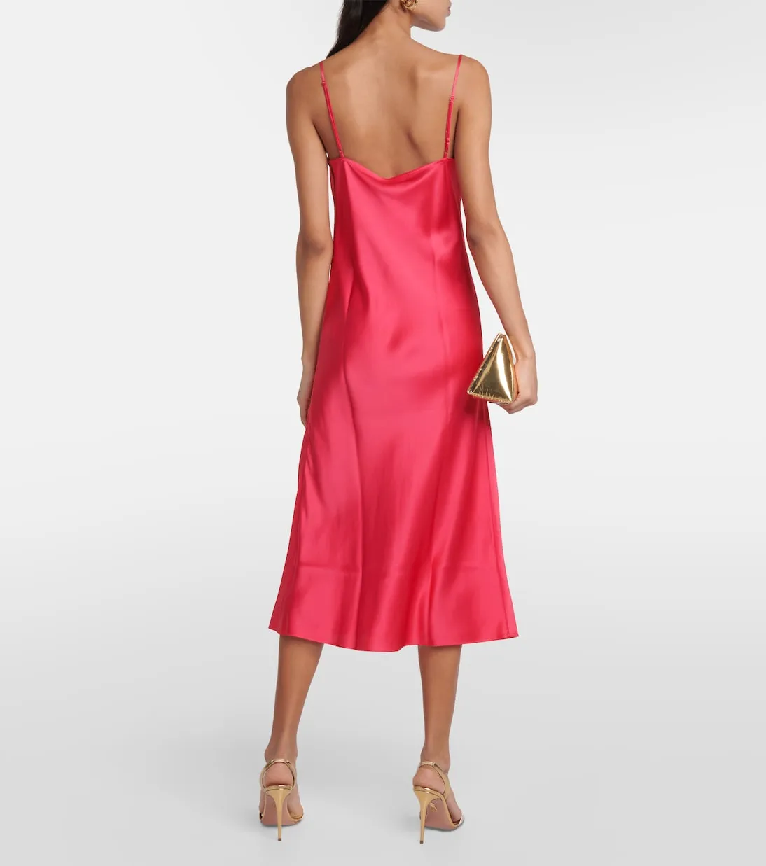 Eres silk satin slip dress, pink