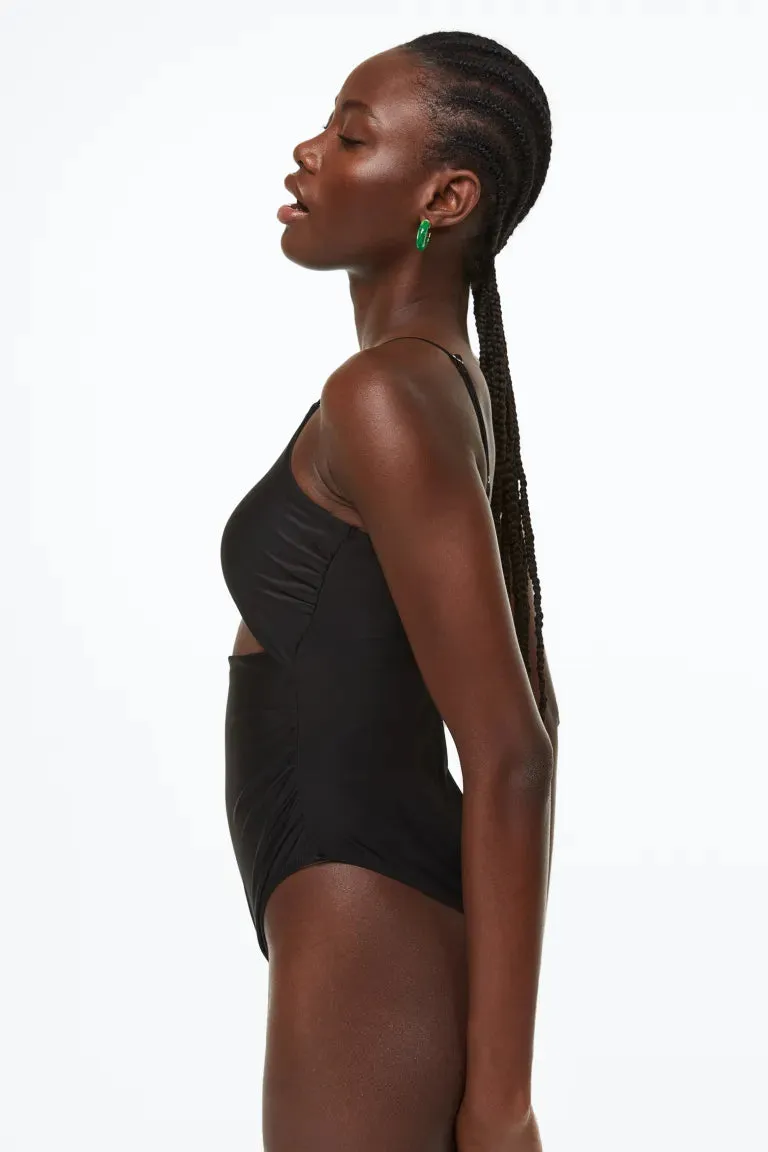 H&M high leg swimsuit, black