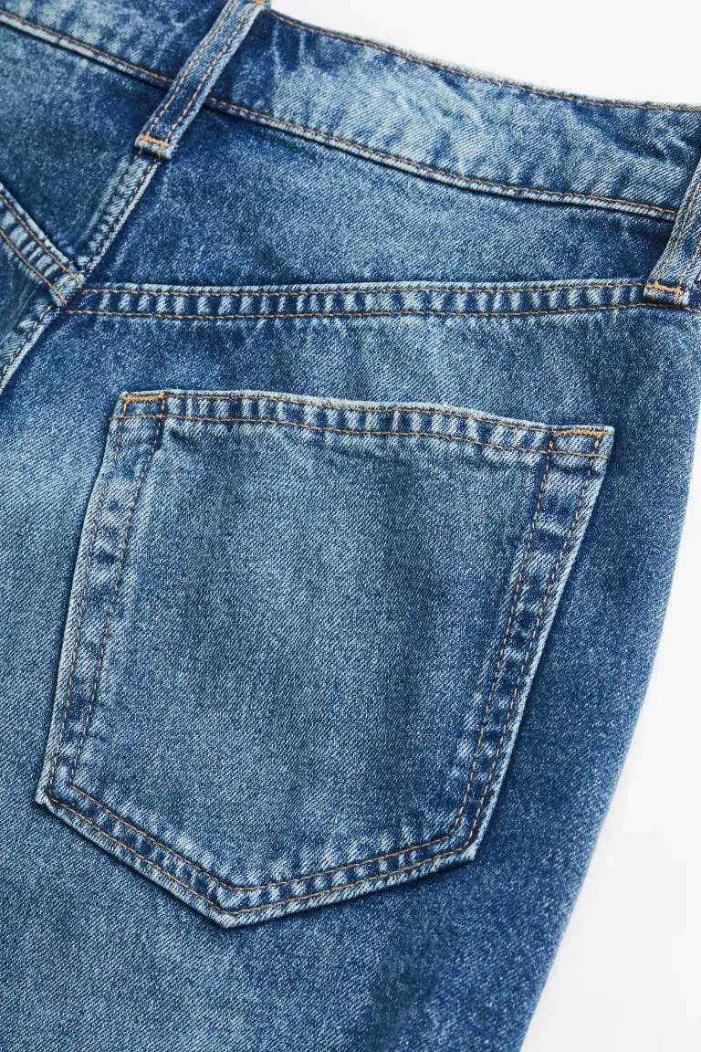 H&M High Waist Denim Shorts, Denim Blue
