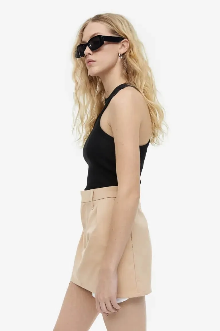 H&M Mini Twill Skirt, beige