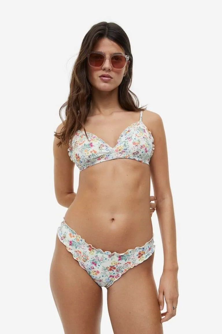 H&M Padded Triangle Bikini, white