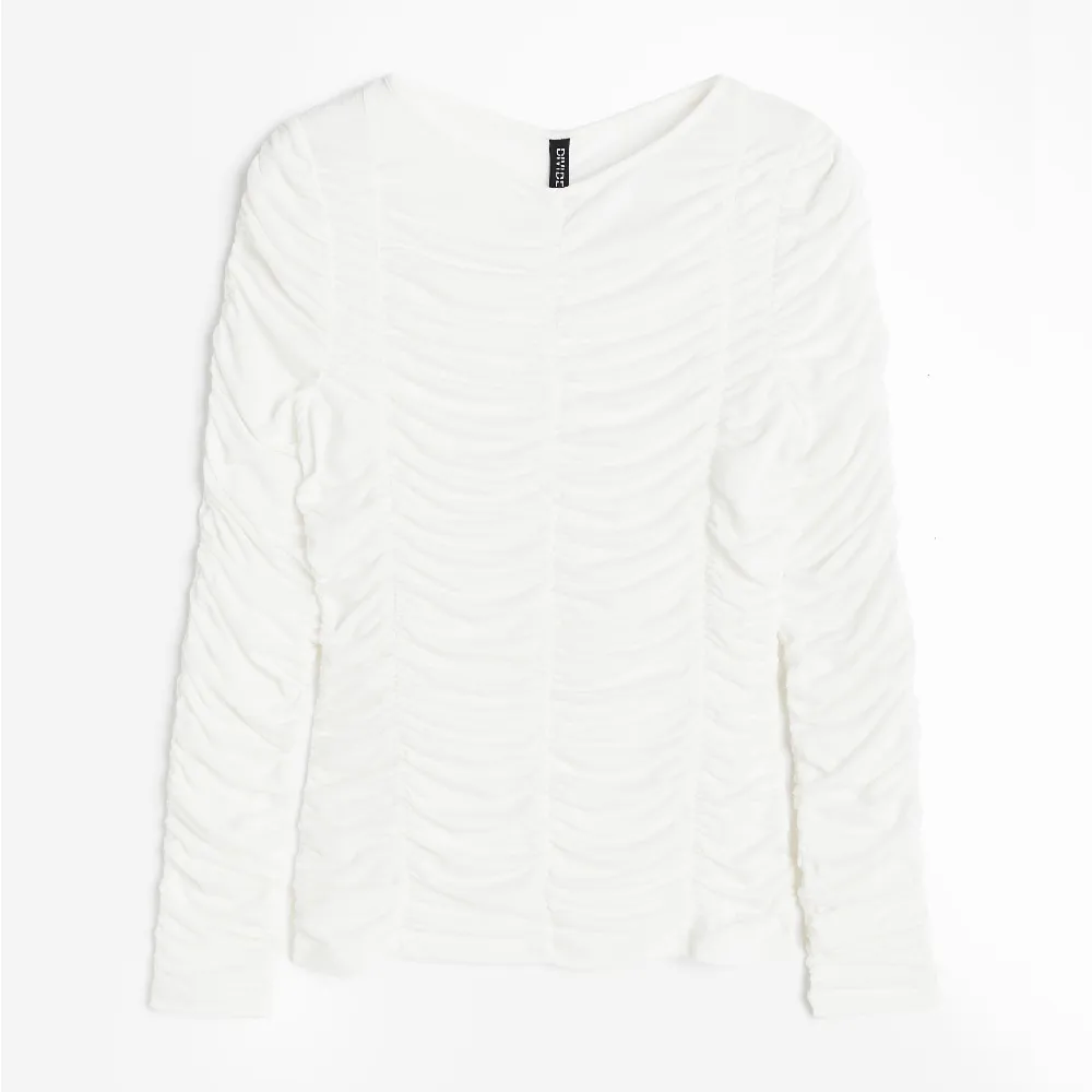 H&M Ruched Mesh top, white