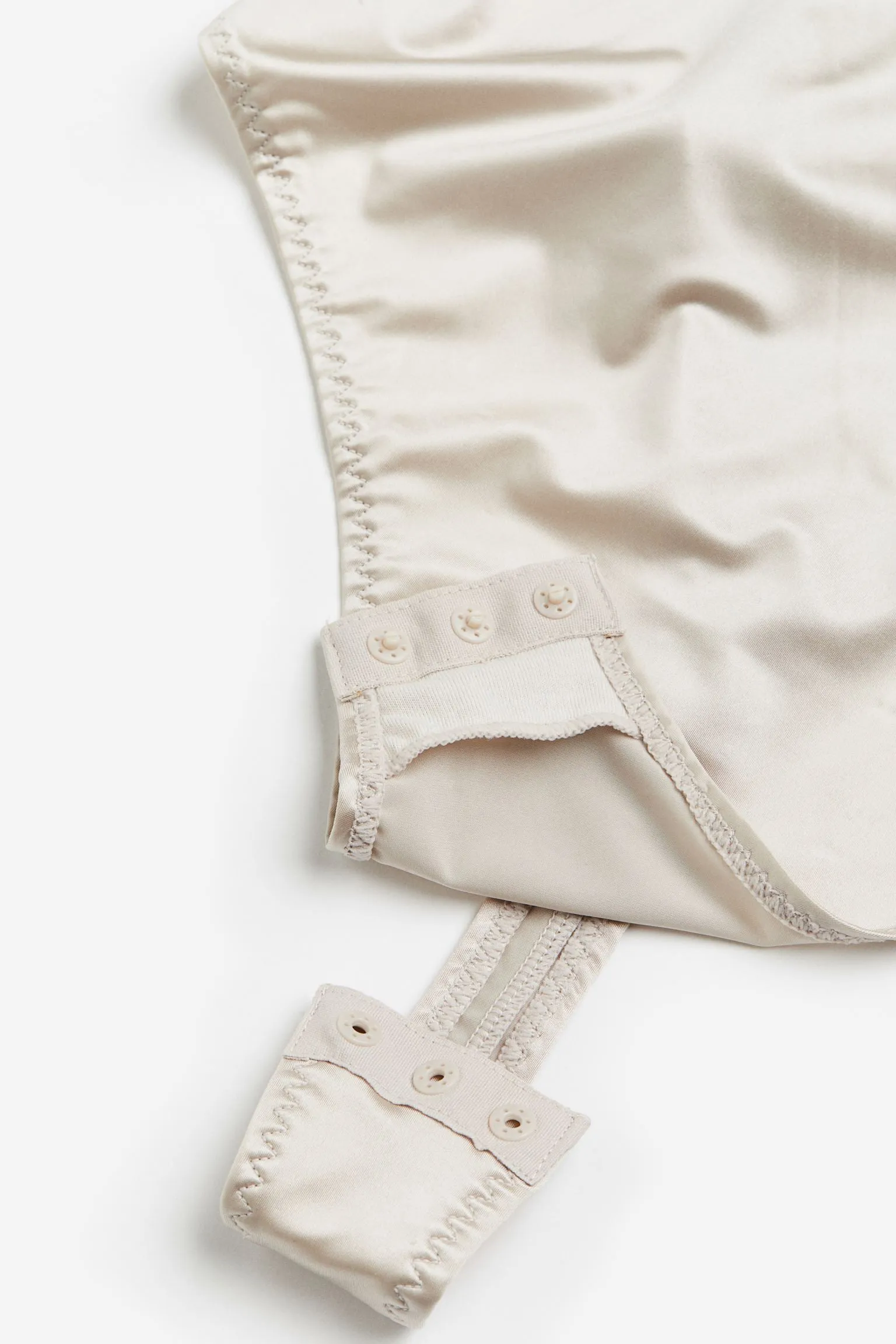 H&M Satin Balconette Thong bodysuit, light beige