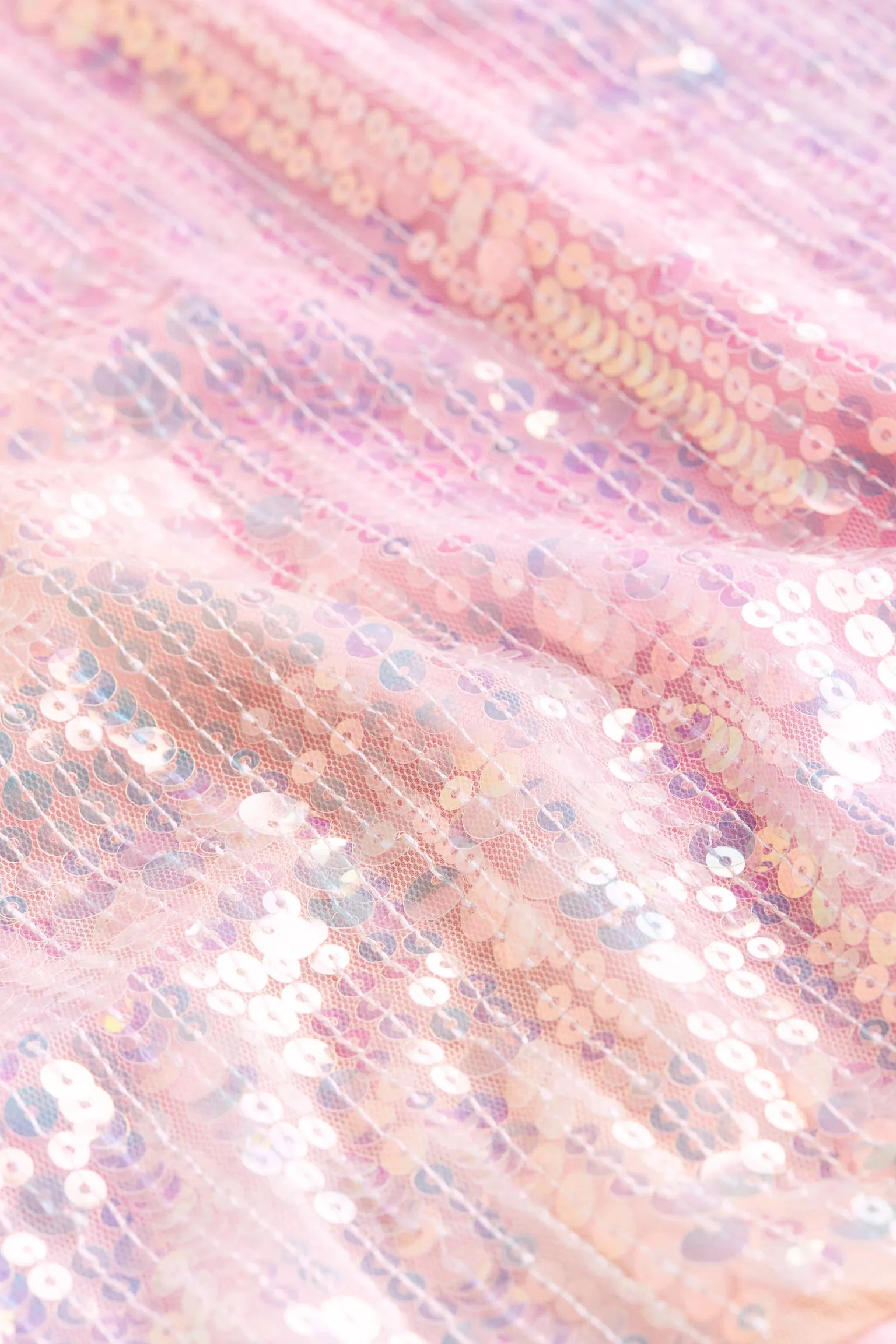 H&M Sequined A-line dress, light pink