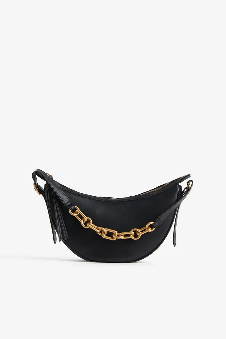 H&M shoulder bag with chain, black