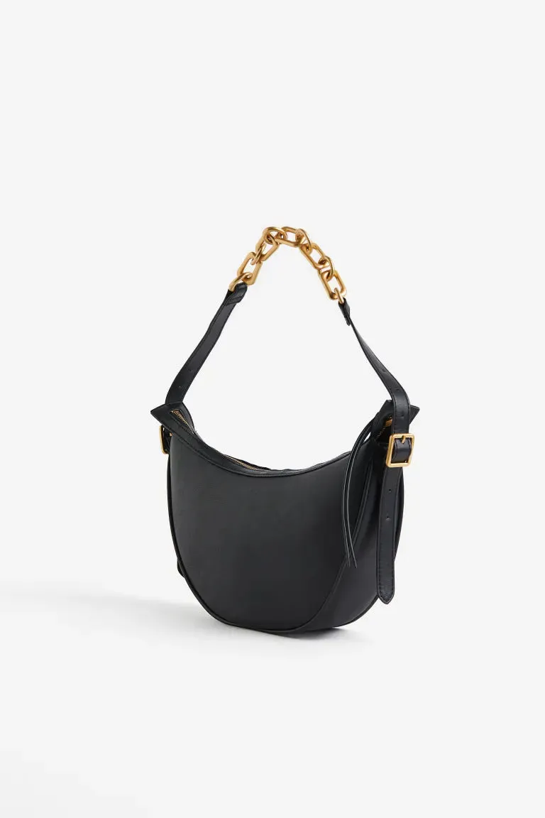 H&M shoulder bag with chain, black