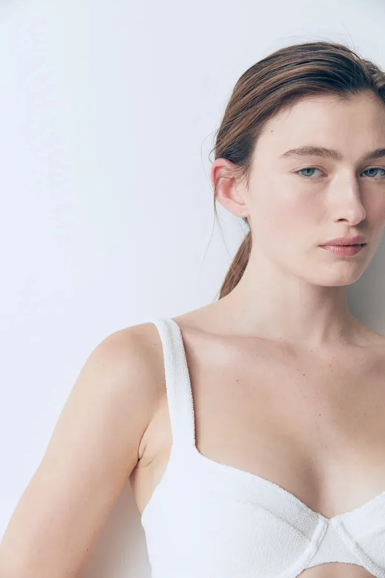 H&M unlined bikini top, white