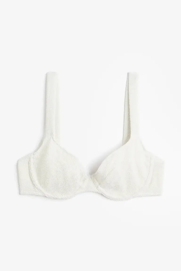 H&M unlined bikini top, white