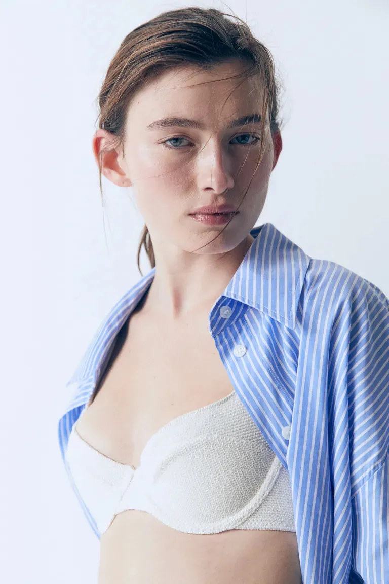 H&M unlined bikini top, white