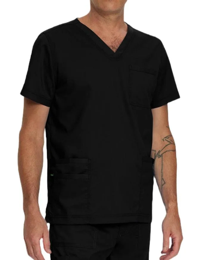 Landau Proflex Men's V-Neck Chest Pocket Solid Scrub Top