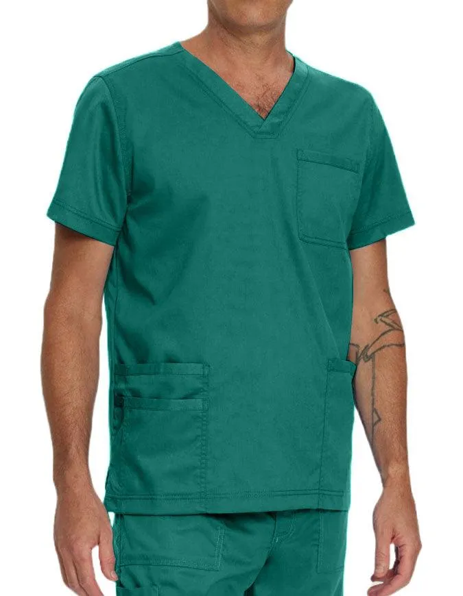 Landau Proflex Men's V-Neck Chest Pocket Solid Scrub Top