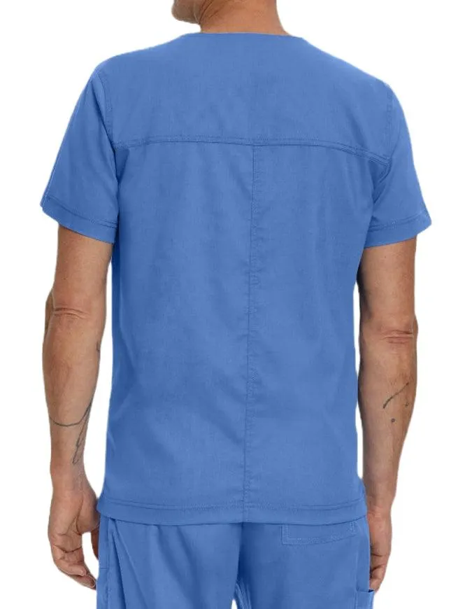 Landau Proflex Men's V-Neck Chest Pocket Solid Scrub Top