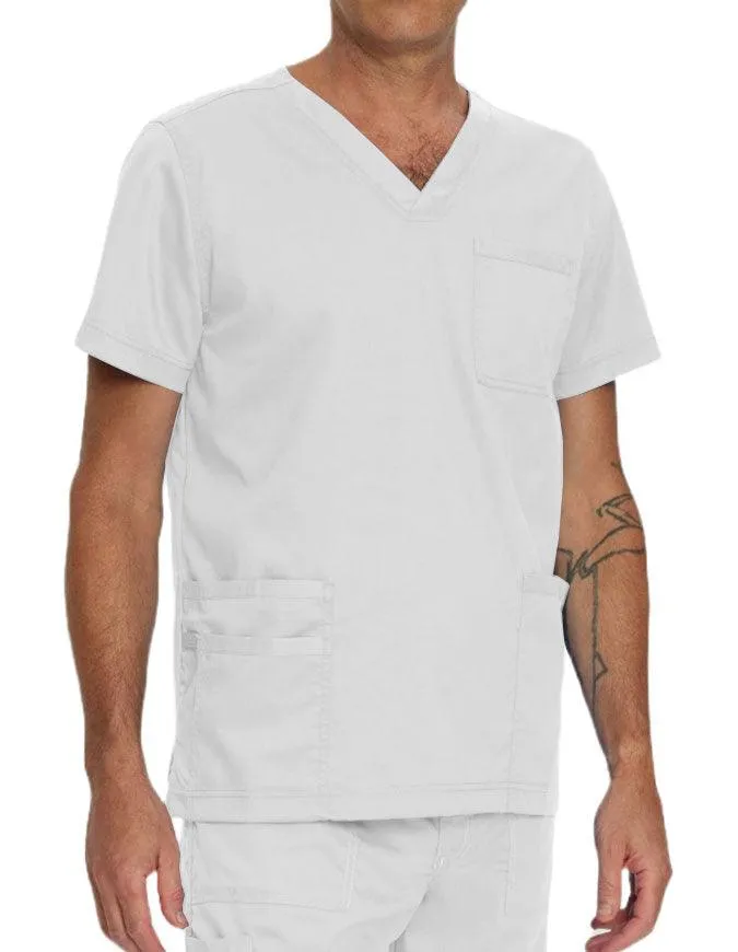 Landau Proflex Men's V-Neck Chest Pocket Solid Scrub Top