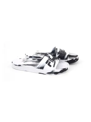Men's Brand Logo Printed Slippers,White