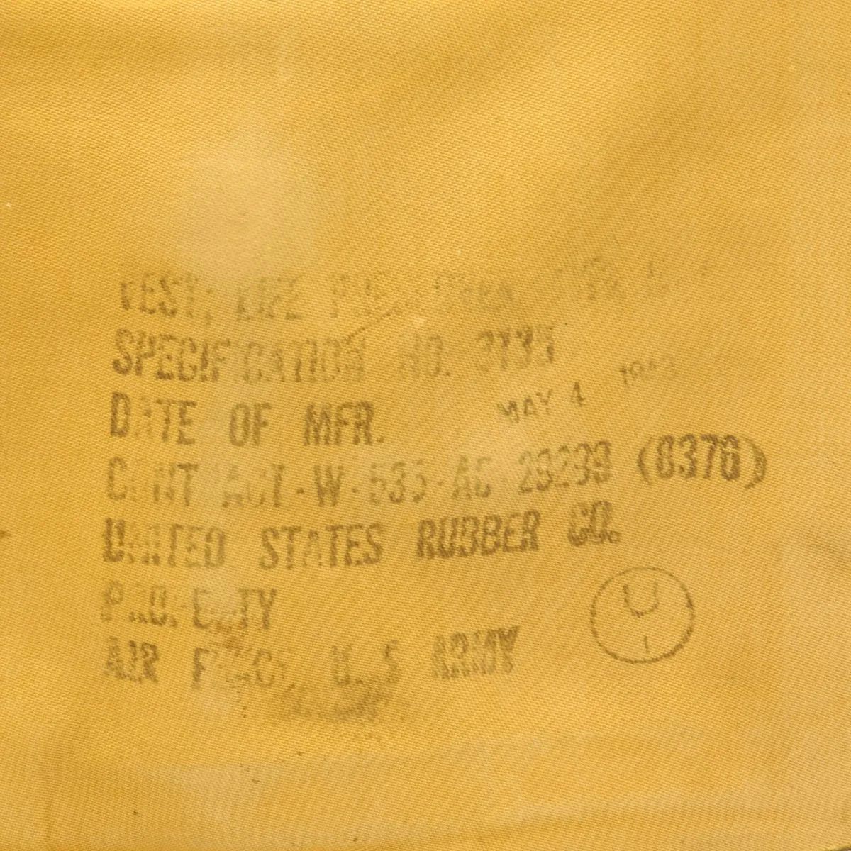Original U.S. WWII USAAF Mae West Pneumatic Life Vest by U.S. Rubber Co. - May 1943