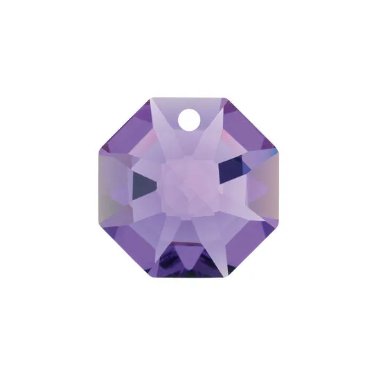 Swarovski Strass Crystal 14mm Blue Violet Octagon Lily Prism One Hole